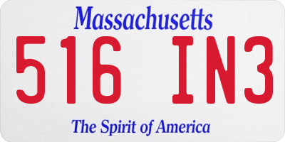 MA license plate 516IN3