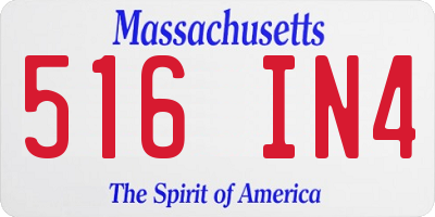 MA license plate 516IN4