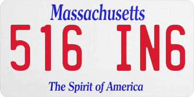 MA license plate 516IN6