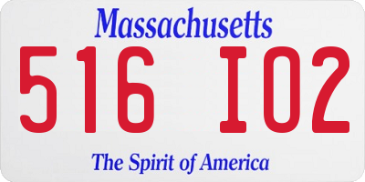 MA license plate 516IO2