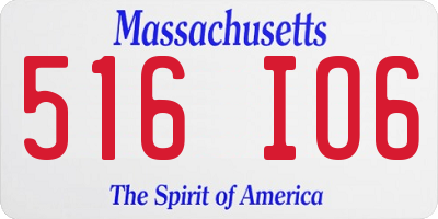 MA license plate 516IO6