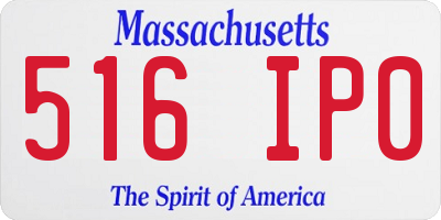 MA license plate 516IP0