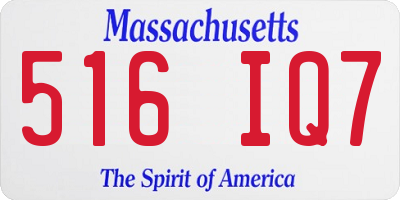 MA license plate 516IQ7