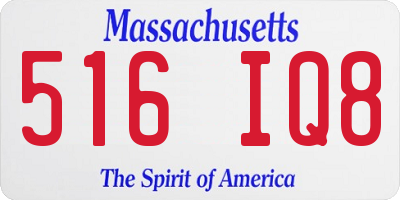 MA license plate 516IQ8