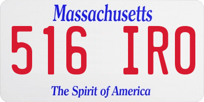 MA license plate 516IR0