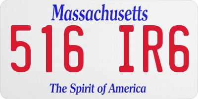 MA license plate 516IR6