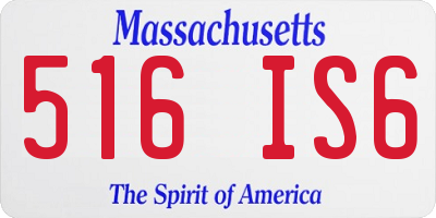 MA license plate 516IS6