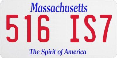 MA license plate 516IS7