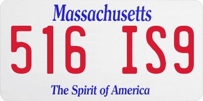 MA license plate 516IS9