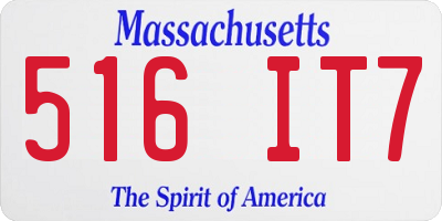 MA license plate 516IT7