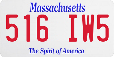MA license plate 516IW5