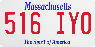 MA license plate 516IY0