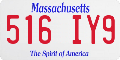 MA license plate 516IY9