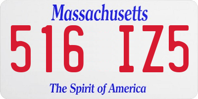 MA license plate 516IZ5