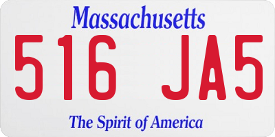 MA license plate 516JA5