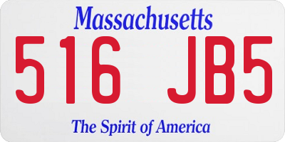 MA license plate 516JB5