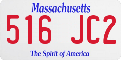 MA license plate 516JC2