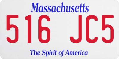 MA license plate 516JC5