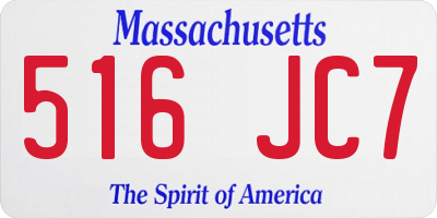 MA license plate 516JC7