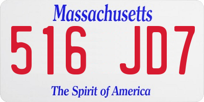 MA license plate 516JD7