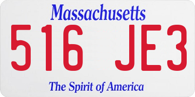 MA license plate 516JE3