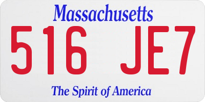 MA license plate 516JE7