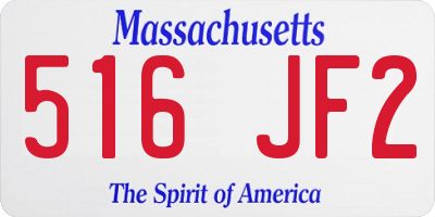 MA license plate 516JF2