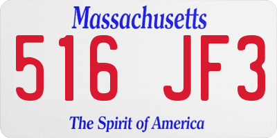 MA license plate 516JF3