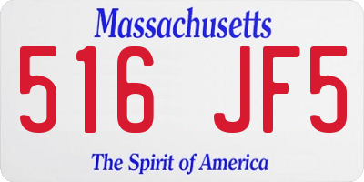 MA license plate 516JF5
