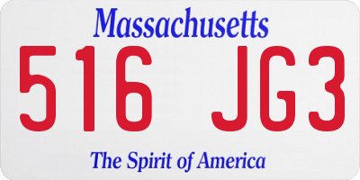 MA license plate 516JG3