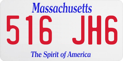MA license plate 516JH6