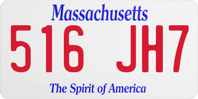 MA license plate 516JH7