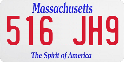 MA license plate 516JH9