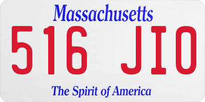 MA license plate 516JI0