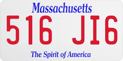 MA license plate 516JI6