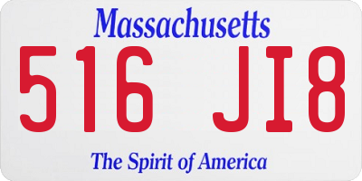 MA license plate 516JI8