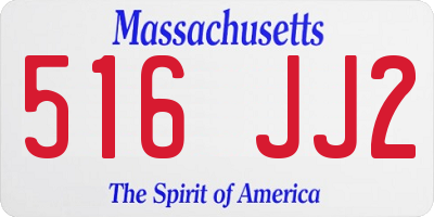 MA license plate 516JJ2
