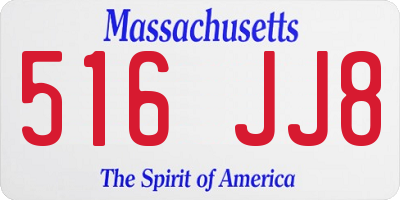 MA license plate 516JJ8