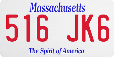 MA license plate 516JK6