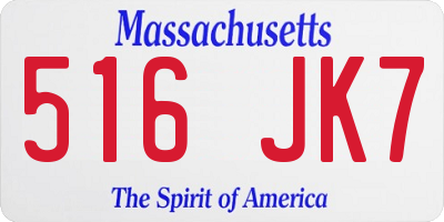 MA license plate 516JK7