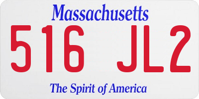 MA license plate 516JL2
