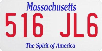 MA license plate 516JL6