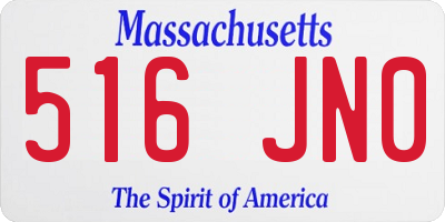 MA license plate 516JN0