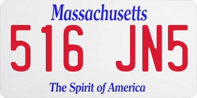 MA license plate 516JN5
