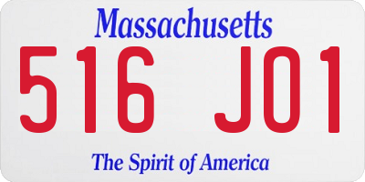 MA license plate 516JO1