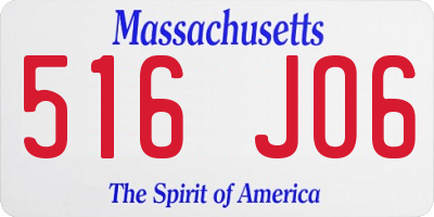 MA license plate 516JO6