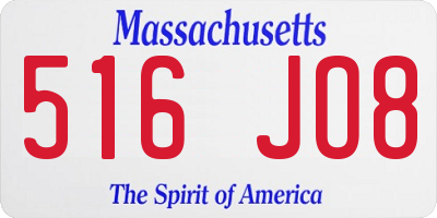 MA license plate 516JO8