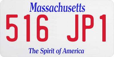 MA license plate 516JP1