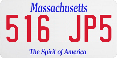 MA license plate 516JP5