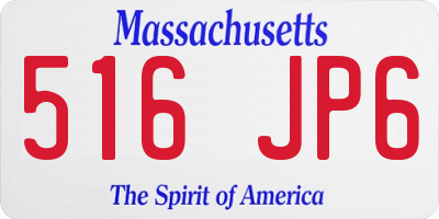 MA license plate 516JP6